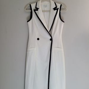 Calvin Klein White Side Zipper Dress